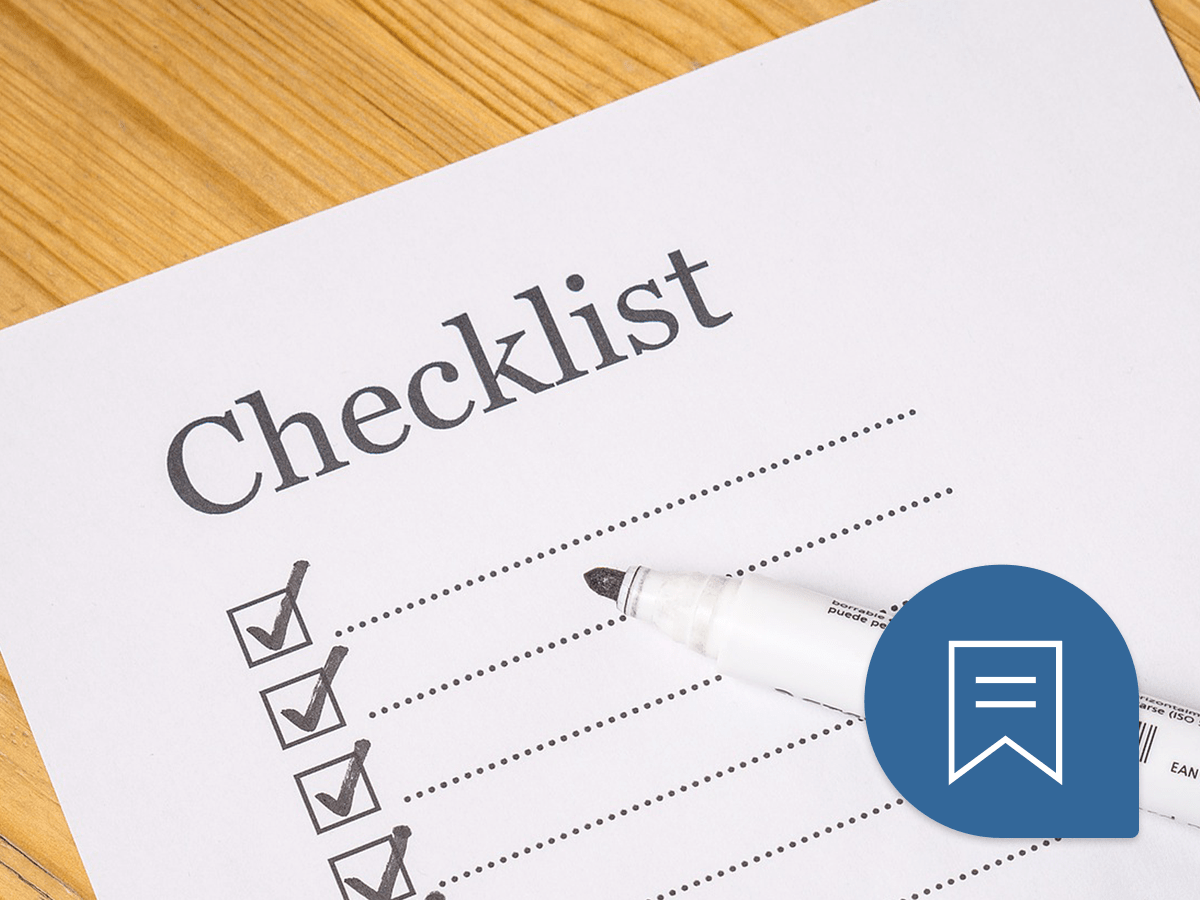 Check-list to organizing a top event