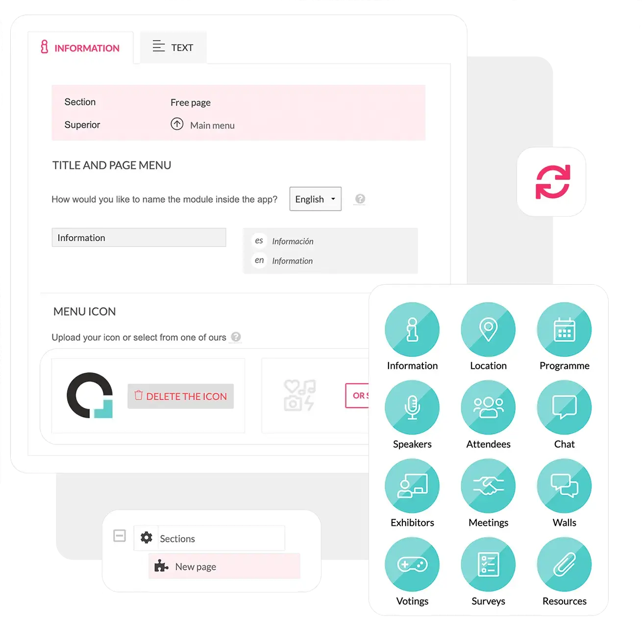 Actualiza el contenido en cualquier momento, incluso durante el evento