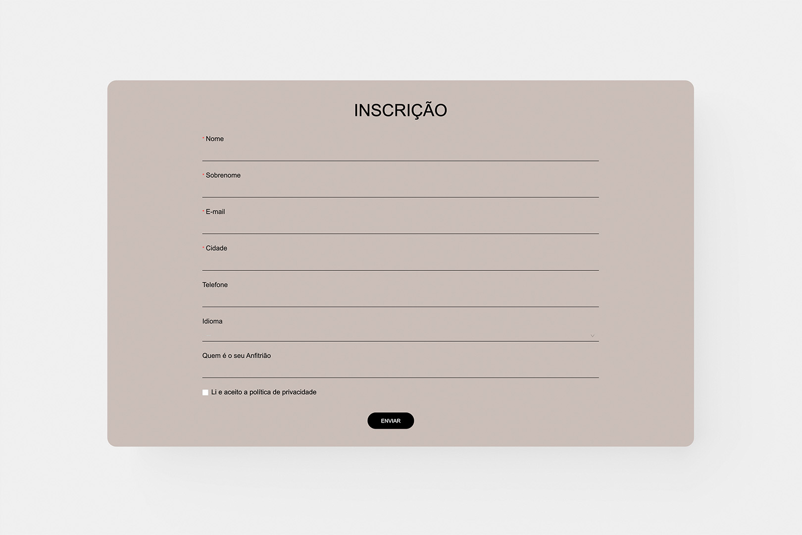 Registro web evento Ornare